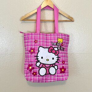 Hello Kitty 2011 Graphic Embroidered Full Zip Pink Large Tote Travel Bag